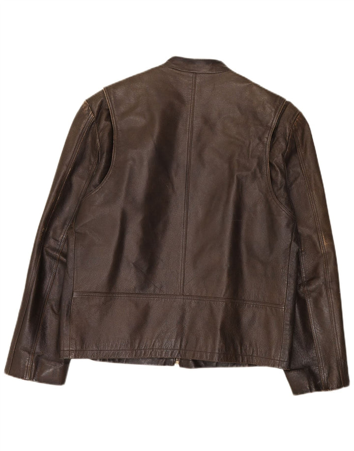 Route 66 Herre Læderjakke UK 40 Stor Brun Læder