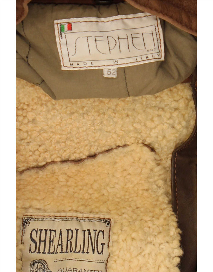 Stephen Herre Shearling Jacket IT 52 XL Brun Colourblock