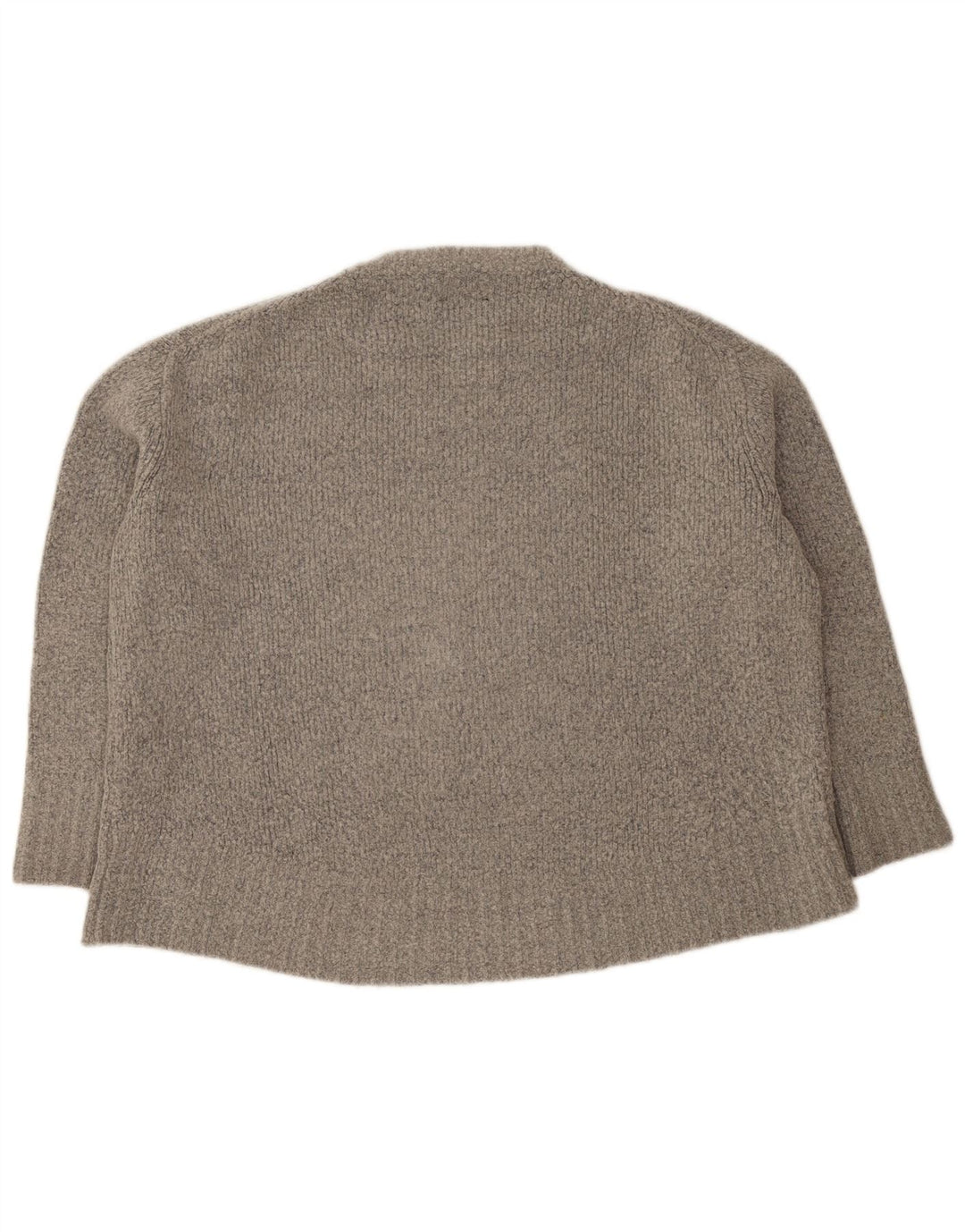 Zara Womens Oversized Crew Neck Jumper Sweater UK 10 Small Grey Acryl