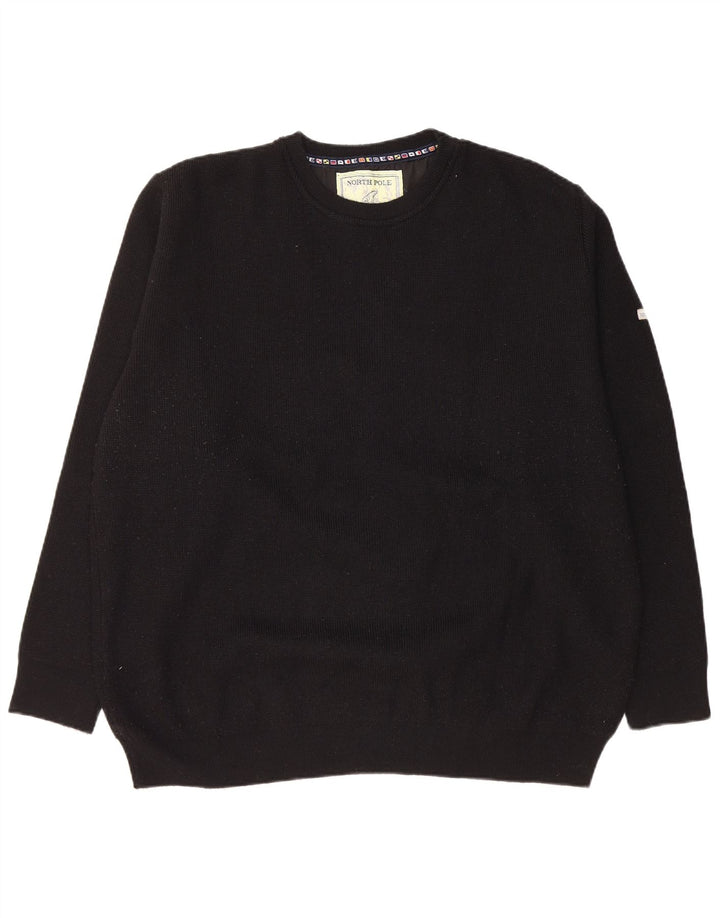 NORTH POLE Herre Crew Neck Jumper Sweater 2XL Sort Uld