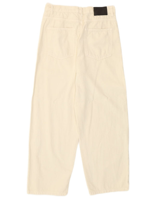 Stefanel Womens Crop Højtstående løse jeans W28 L26 Off White