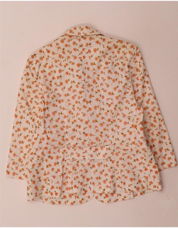 LUISA SPAGNOLI Dame 3-knaps blazerjakke IT 44 Medium White Floral