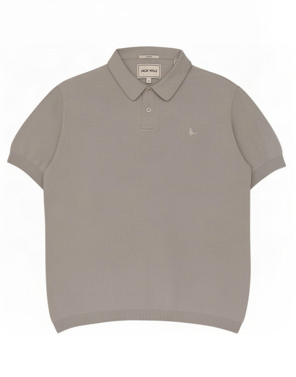 Jack Wills Mens Classic Fit Polo Shirt Medium Grey Cotton