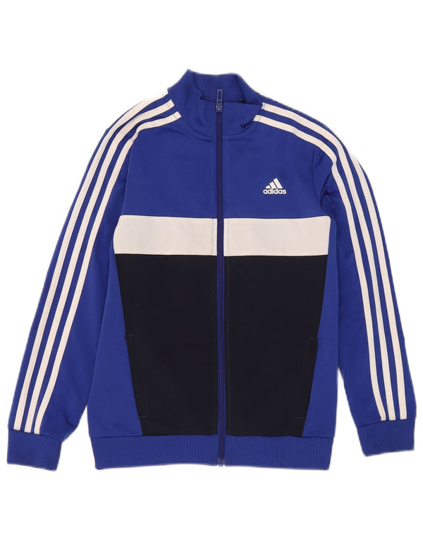 Adidas Boys Aeroready Tracksuit Topjakke 9-10 år Blå Colourblock