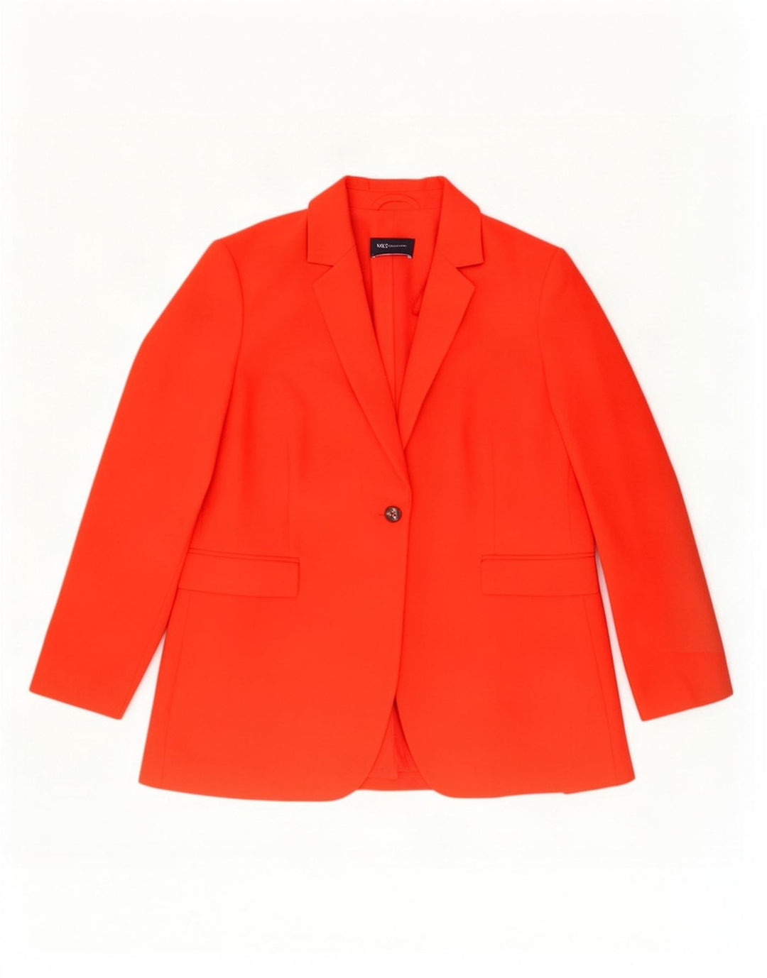 Marks & Spencer Dame 1 Knap Blazer Jacket UK 16 Large Orange Polyester