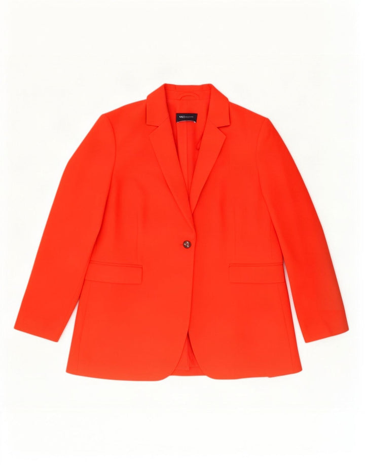 Marks & Spencer Dame 1 Knap Blazer Jacket UK 16 Large Orange Polyester