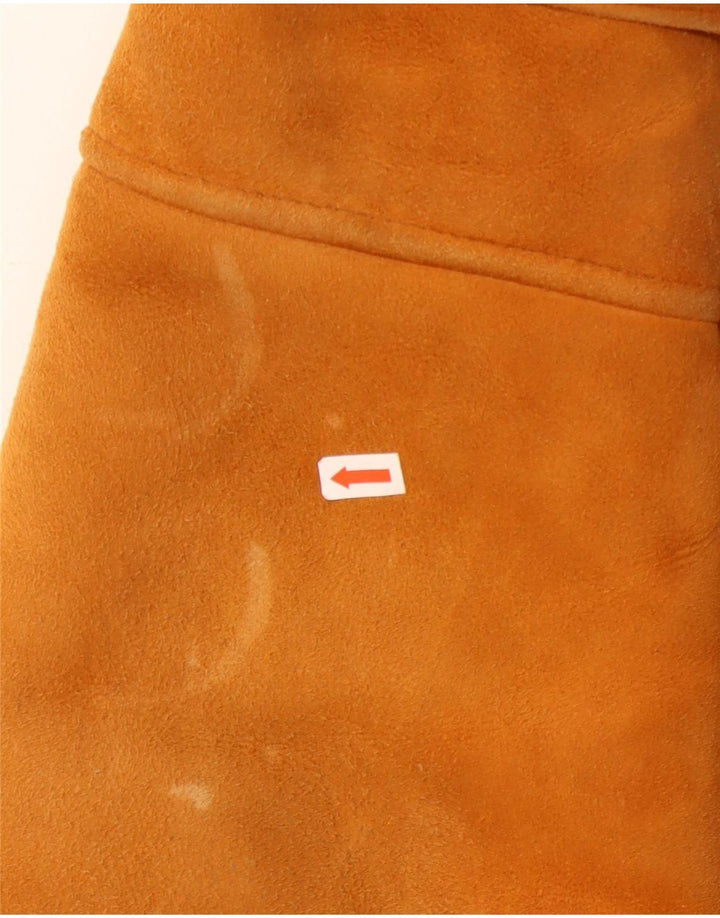 Vintage Shearling-jakke til mænd IT 52 XL brunt læder