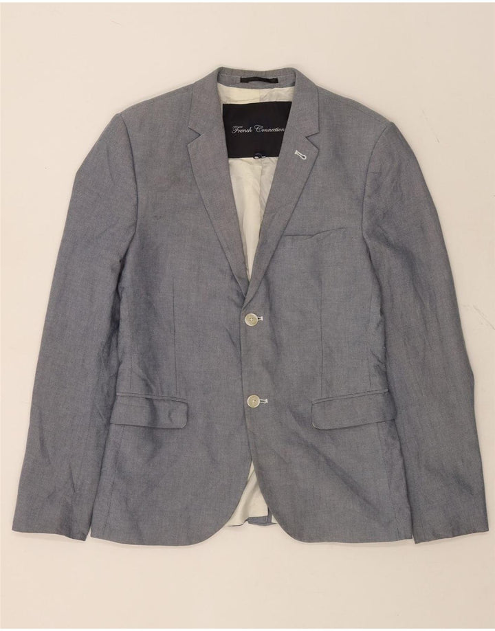 French Connection Herre 2 Button Blazer Jacket UK 38 Medium Grey Polyester