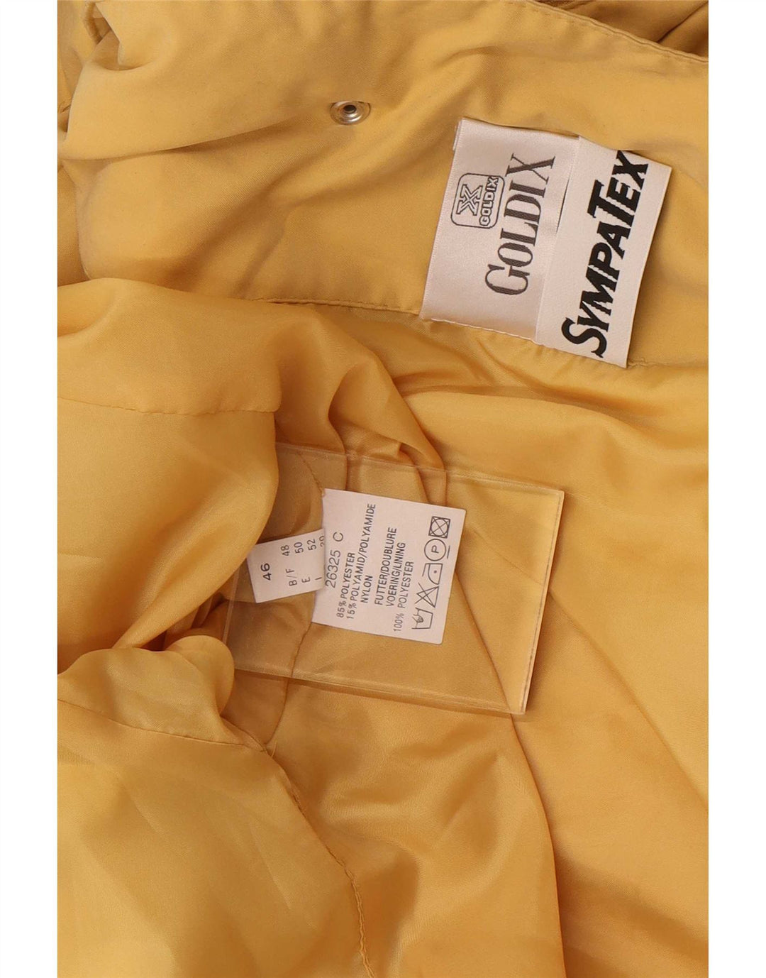 Goldix Dame Windbreaker Coat EU 46 XL Gul Colourblock