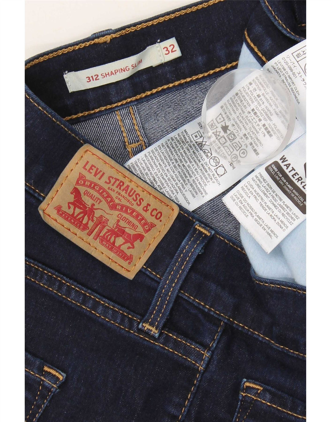 Levi's Dame 312 Shaping Slim Jeans W32 L32 Marineblå Bomuld