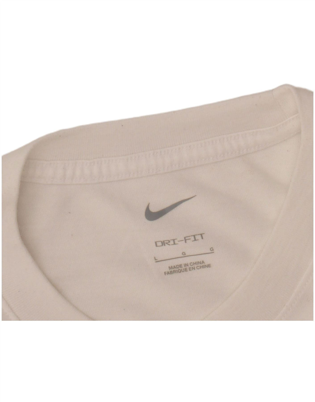 Nike Dame Dri Fit Grafisk T-Shirt Top UK 16 Large White