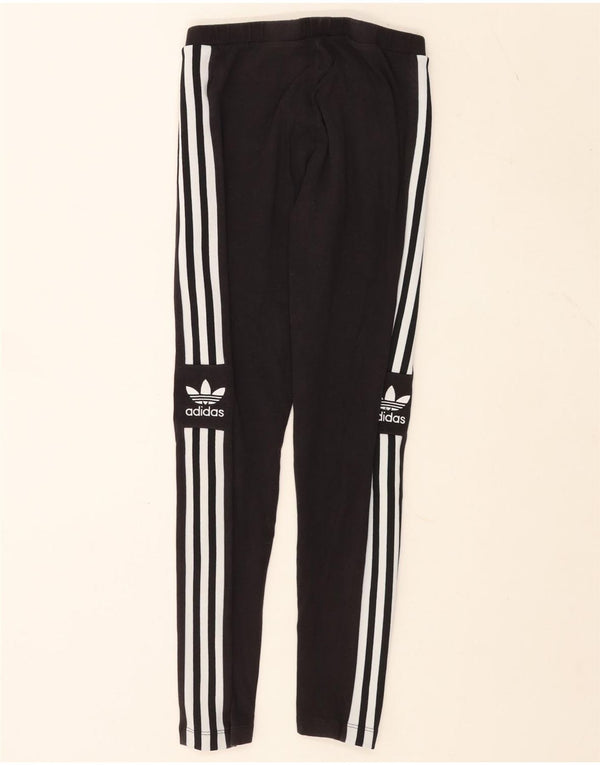 Adidas Womens Graphic Leggings UK 12 Medium Grey Cotton