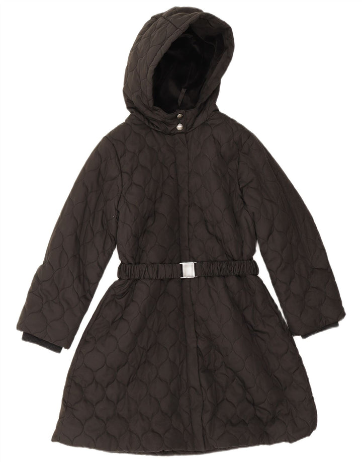 Monsoon Girls Quiltet overfrakke med hætte 9-10 år sort polyester