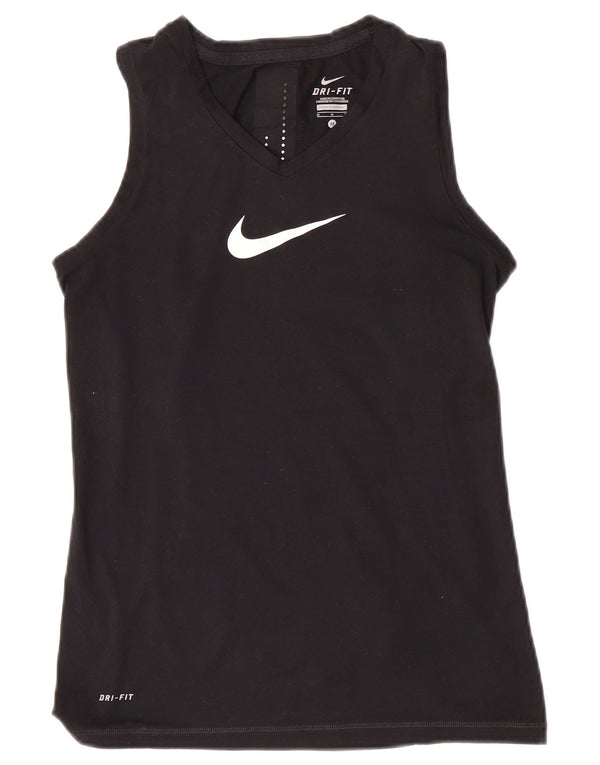 Nike Dame Dri Fit Grafisk Vest Top UK 12 Medium Sort Polyester