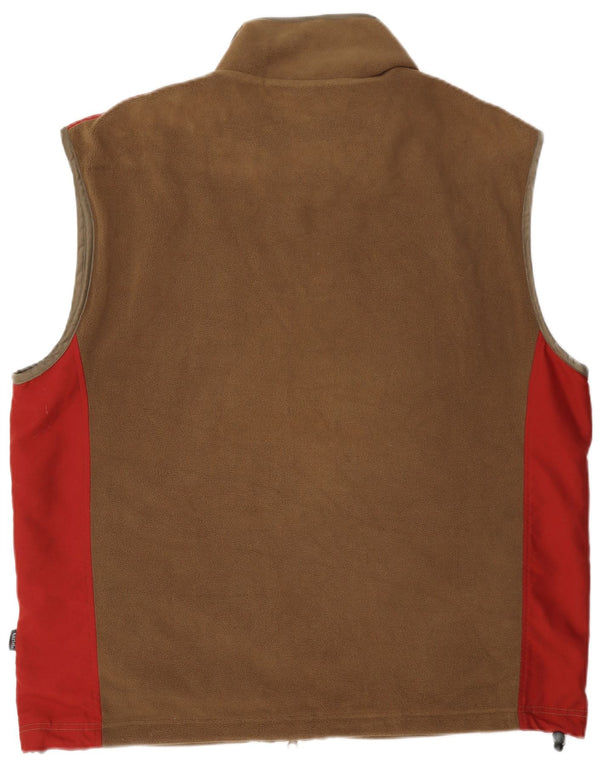 Kartel Herre Fleece Gilet UK 40 Large Beige Colourblock Polyester