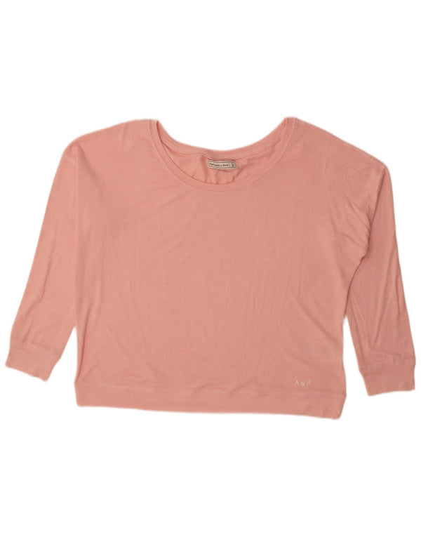 Abercrombie & Fitch Dame Oversized Top Langærmet UK 16 Large Pink