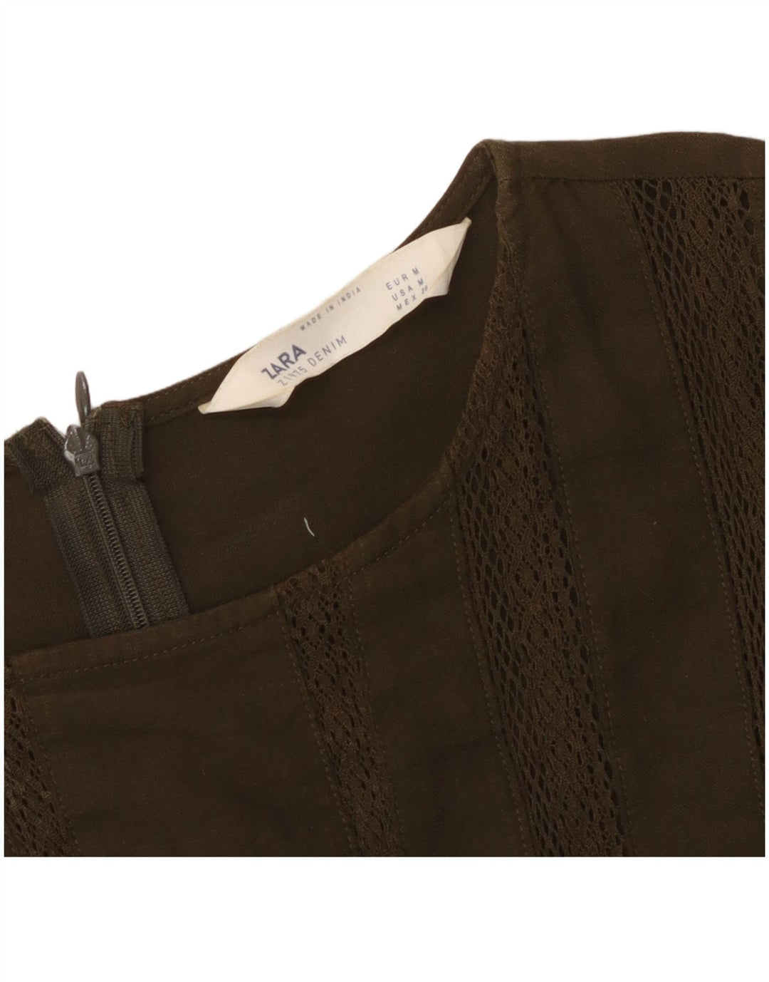 Zara Dame Playsuit UK 14 Medium Khaki