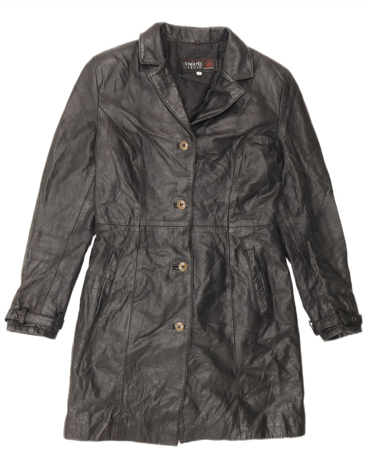 Vimapel læderfrakke til kvinder UK 10 Small Black Classic