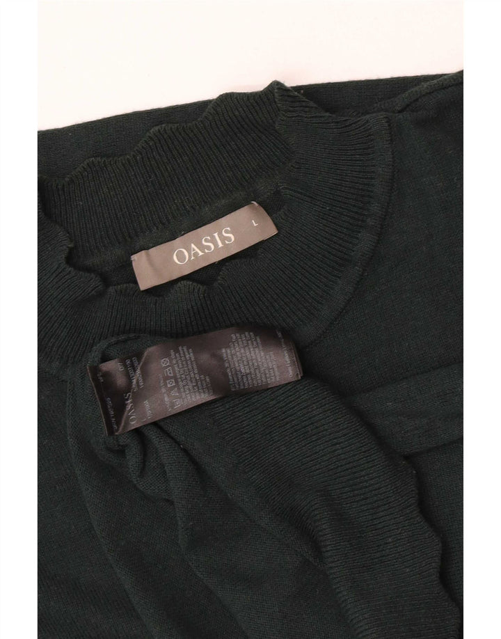 Oasis Dame Turtle Neck Sweater UK 16 Stor grøn bomuld