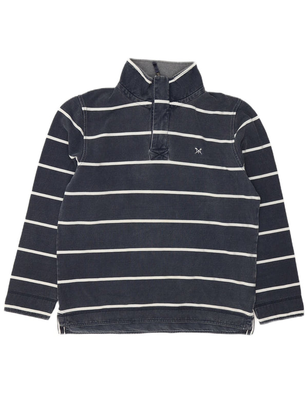 Besætningstøj Herre Zip Neck Sweatshirt Jumper Large Navy Blue Stribet