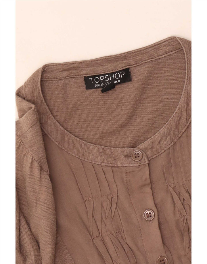 Topshop Dame 3/4-ærmet skjortebluse UK 8 Small Grå