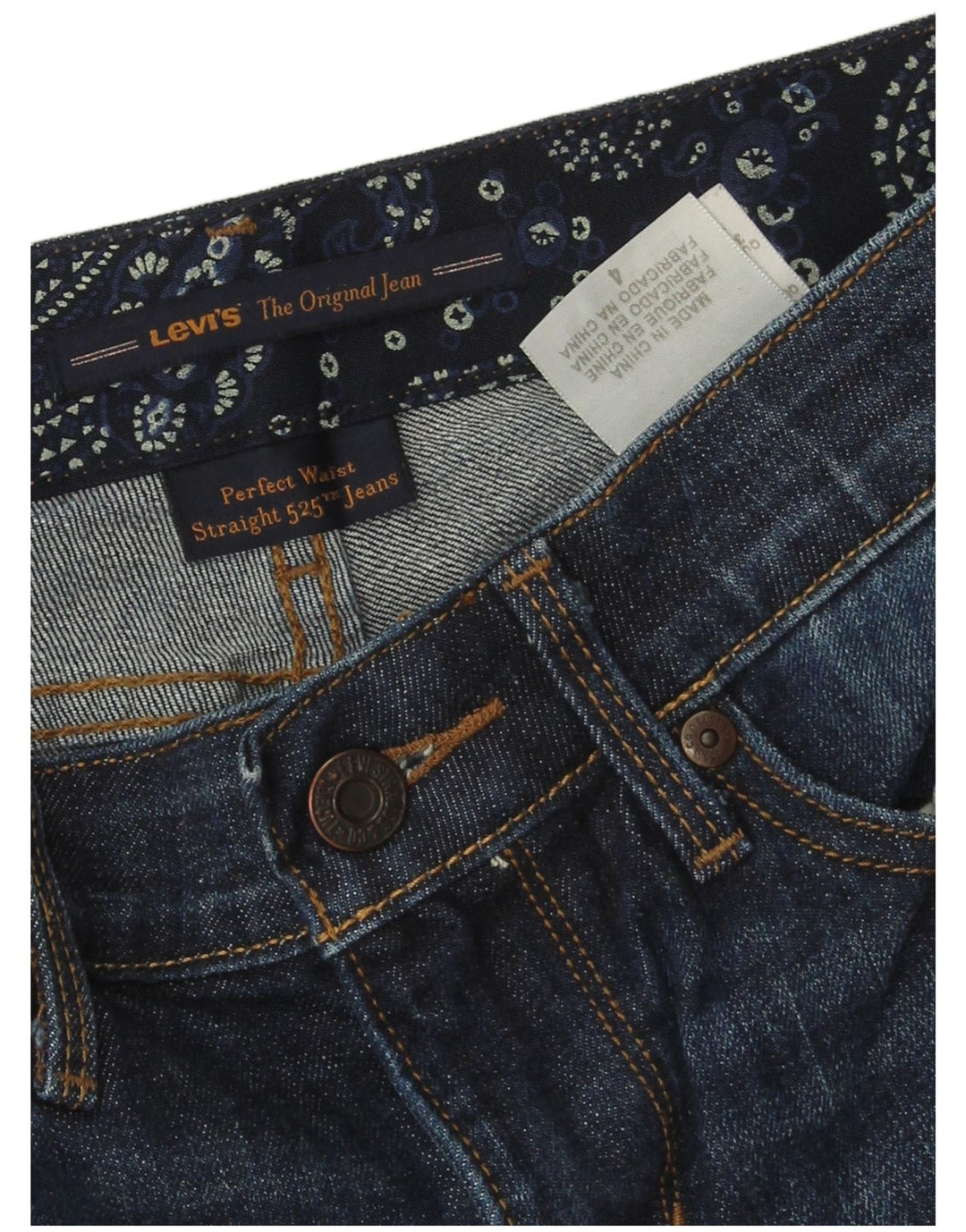 LEVI'S Dame 525 Straight Jeans US 4 Small W28 L28 Marineblå Bomuld