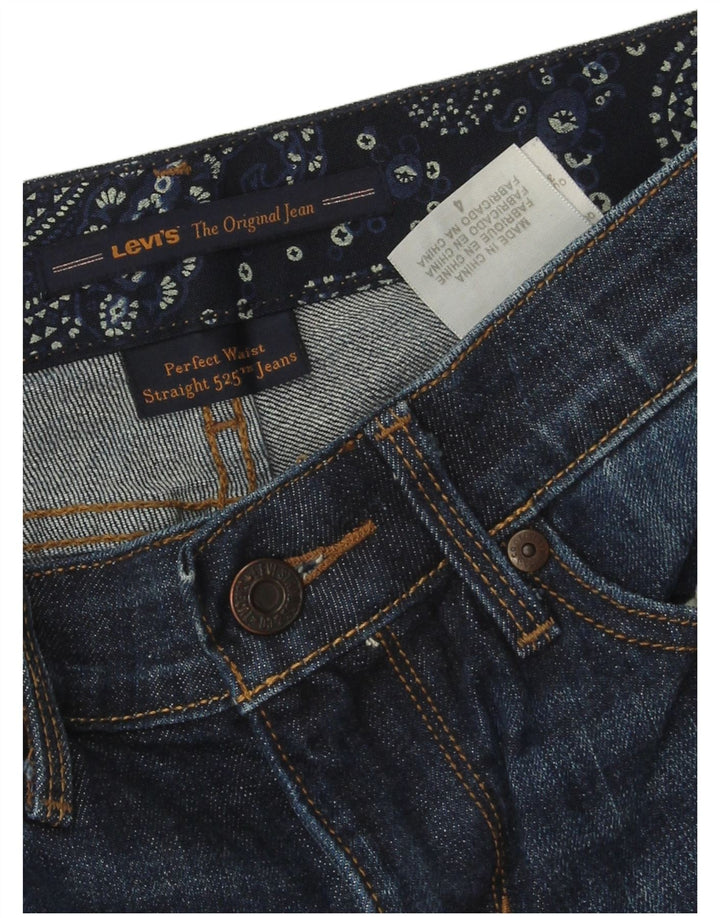 LEVI'S Dame 525 Straight Jeans US 4 Small W28 L28 Marineblå Bomuld