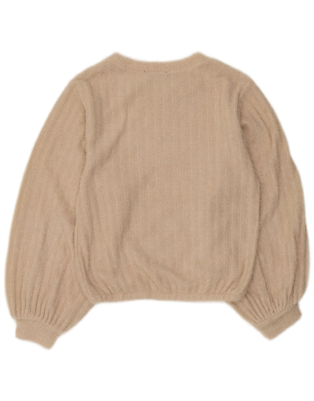Zara Dame sweater med rund hals DK 10 Lille beige stribet polyester