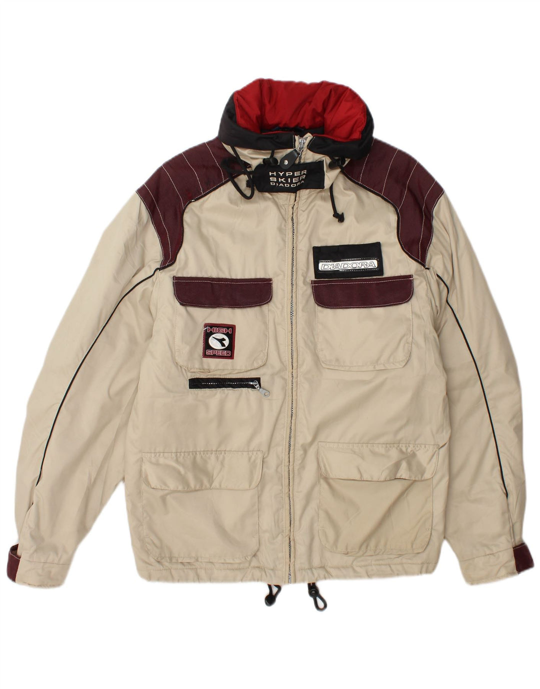 Diadora Herre grafisk skijakke Lille hvid Colourblock Polyester