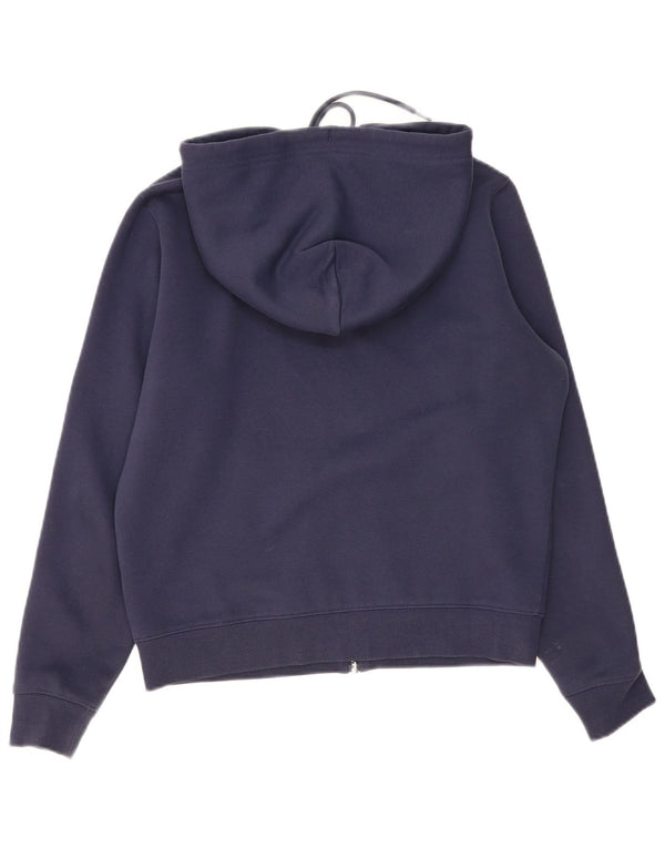 TOMMY HILFIGER Womens Oversized Zip Hoodie Sweater UK 10 Small Navy Blue