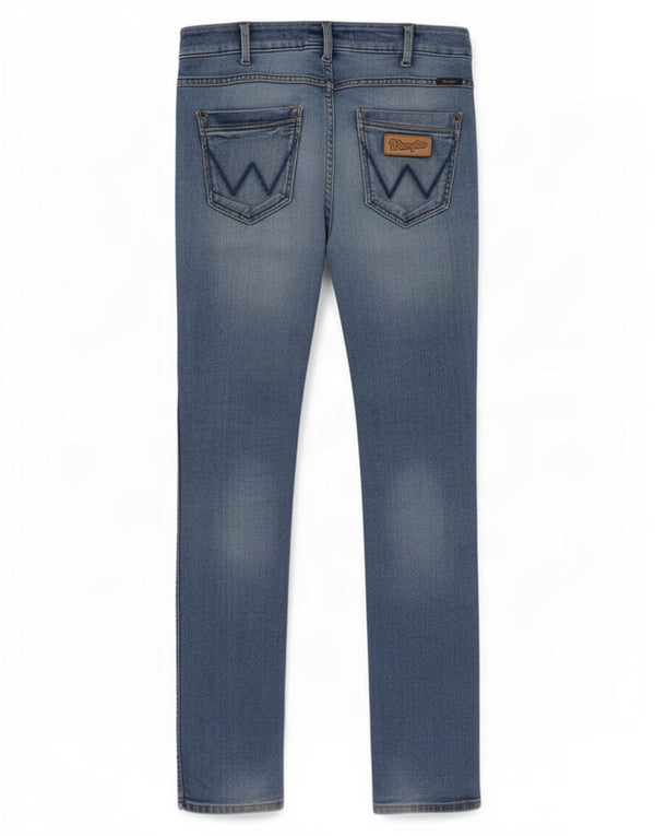 Wrangler Herre Skanders Slim Jeans W32 L34 Blå Bomuld