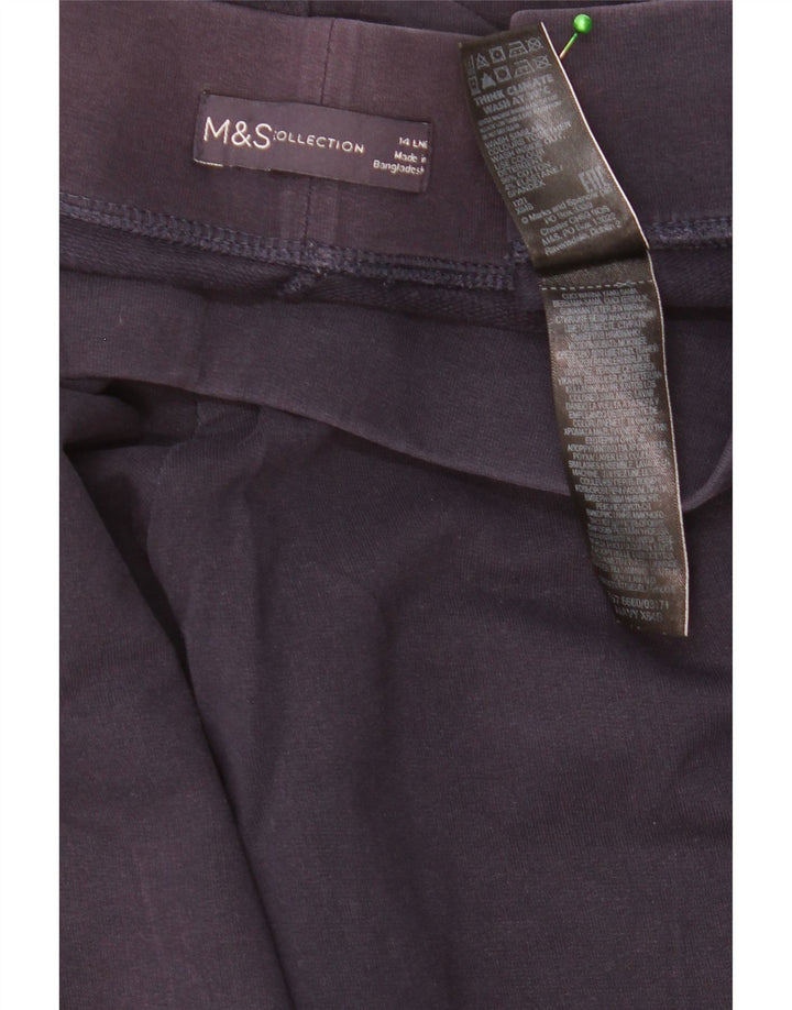 Marks & Spencer Womens Leggings UK 14 Large Navy Blue Cotton