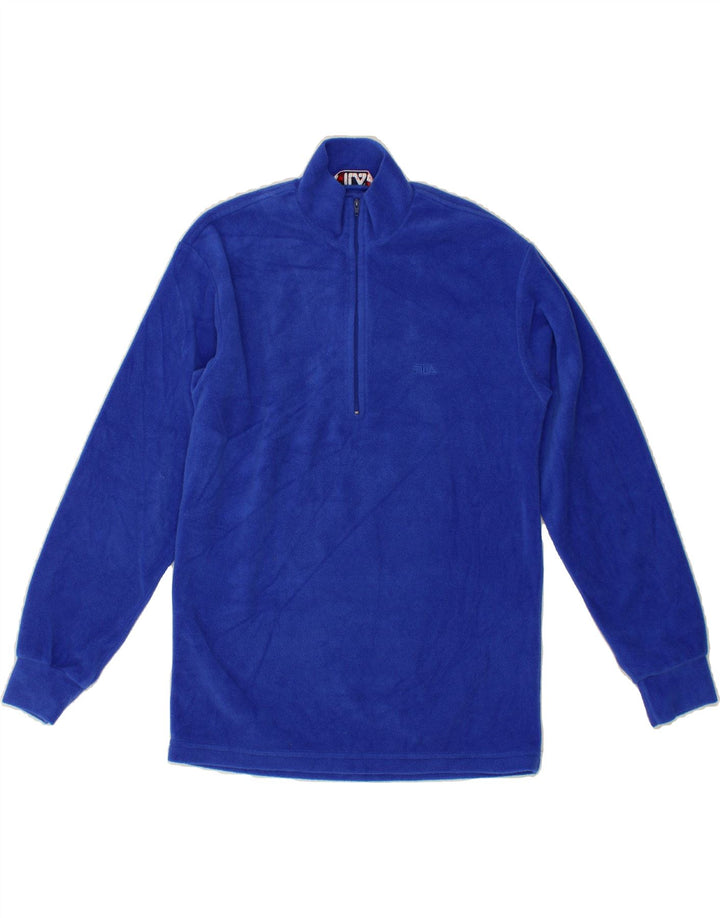 FILA Womens Zip Neck Fleece Jumper IT 44 Medium Blue Vintage Fila and Second-Hand Fila from Messina Hembry 