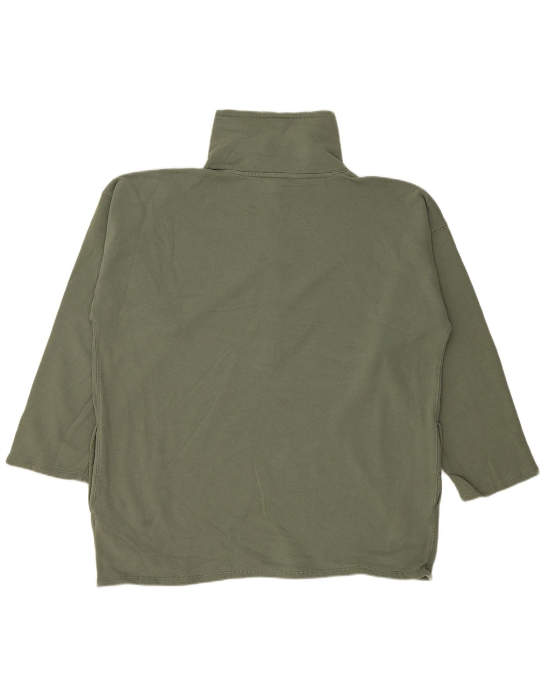 J. CREW Dame Oversized Zip Neck Sweatshirt Jumper UK 16 Large Green
