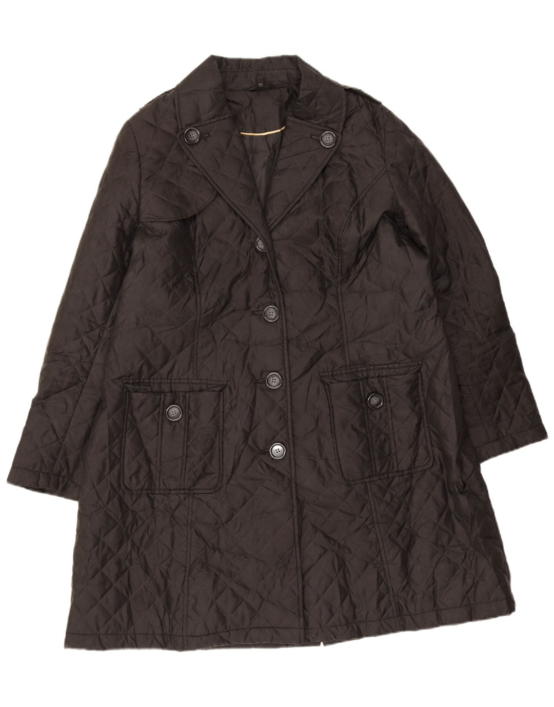 Marks & Spencer Quiltet overfrakke til kvinder UK 18 XL Sort Polyester
