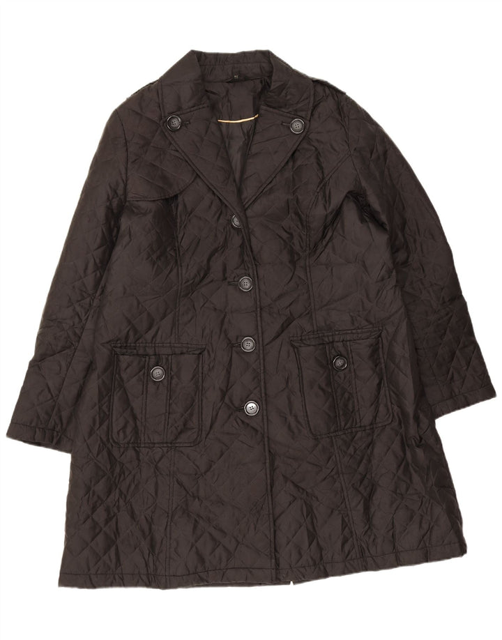Marks & Spencer Quiltet overfrakke til kvinder UK 18 XL Sort Polyester