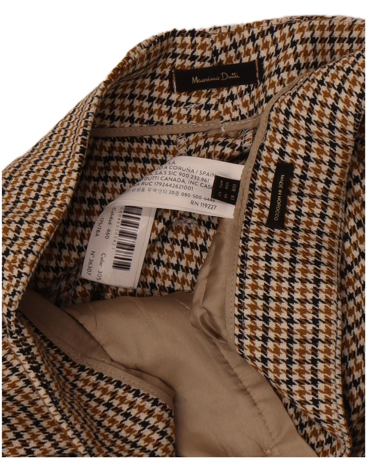 Massimo Dutti Chinobukser til kvinder EU 42 Large W32 L32 Brown Houndstooth
