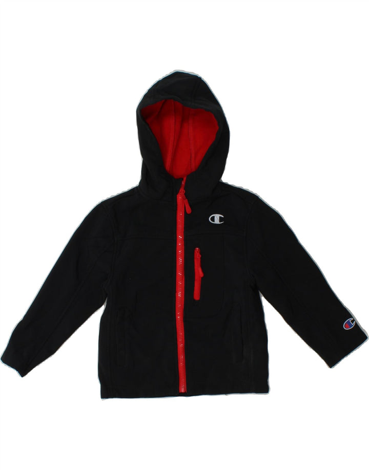 CHAMPION Boys Zip Hoodie Sweater 3-4 Years Black Polyester Vintage Champion and Second-Hand Champion from Messina Hembry 