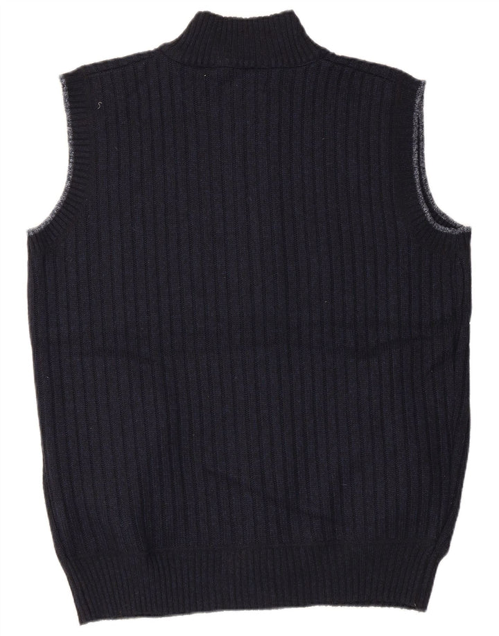 Pierre Cardin Herre ærmeløs cardigan sweater Medium marineblå polyester