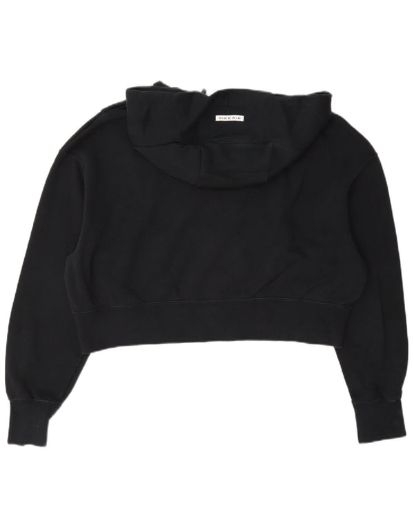 Nike Womens Crop Oversized hættetrøje med lynlås UK 10 Lille marineblå bomuld