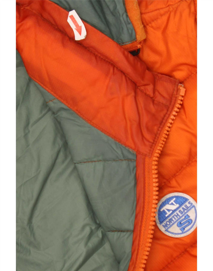 North Sails Herre hættepolstret jakke UK 40 Large Orange Polyester