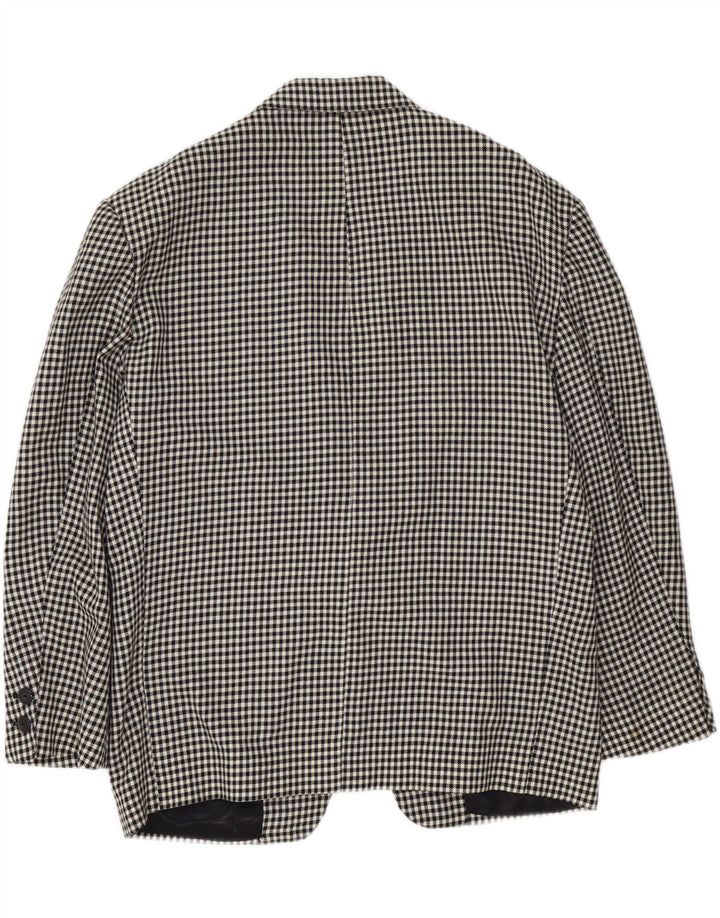 CHIAROSCURO Mens 1 Button Blazer Jacket UK 42 XL Black Houndstooth