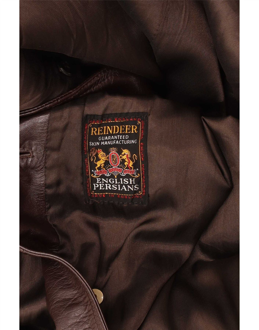 Vintage herre læder dobbeltradet frakke IT 56 2XL Brun Klassisk