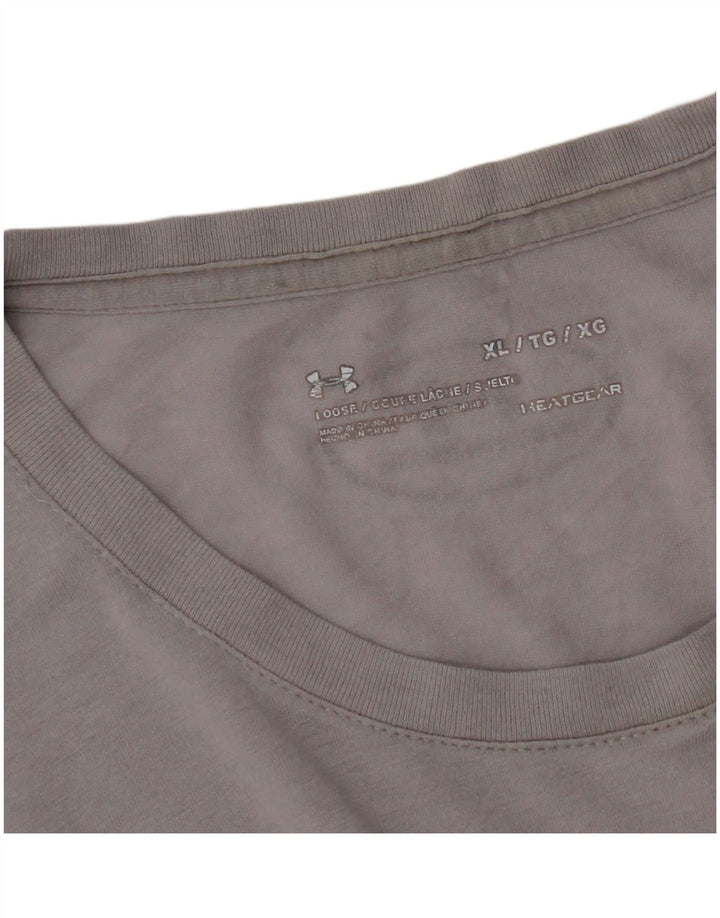 UNDER ARMOUR Herre Heat Gear Grafisk T-Shirt Top XL Grå
