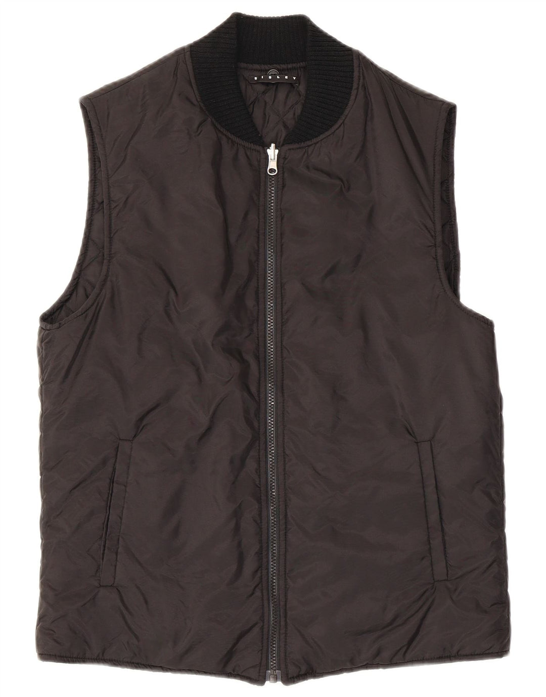 Sisley Mens Polstret Gilet IT 46 Lille sort polyamid
