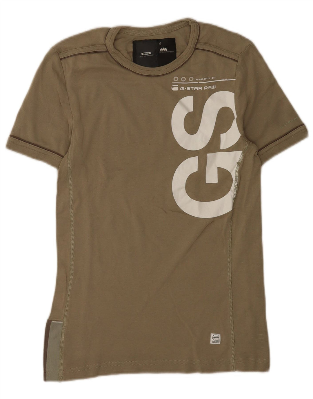 G-Star Herre grafisk T-shirt Top Lille Khaki Bomuld