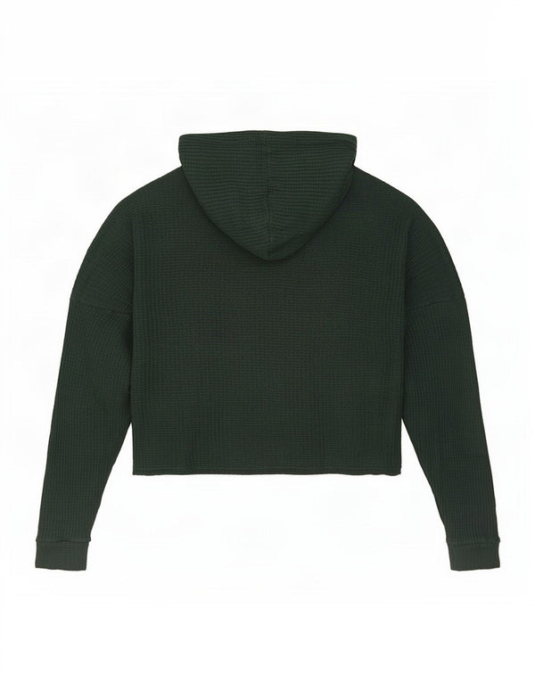 Topshop Dame Oversized Hooded Crop Top UK 16 Large Green Viscose