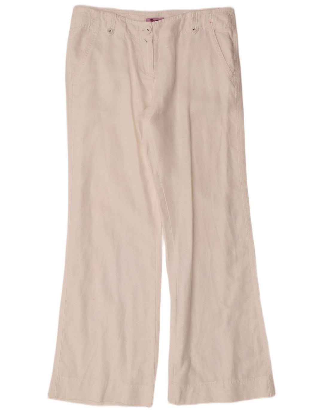 MONSOON Dame Bootcut Chino Bukser UK 12 Medium W32 L31 White Linen