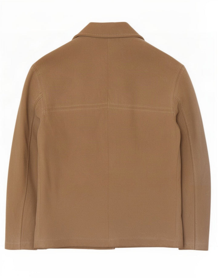 Vintage Dame Ruskind Bomber Jacket IT 42 Medium Beige Læder