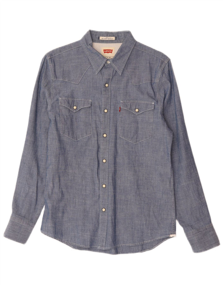 Levi's Slim Fit skjorte til mænd, lille blå bomuld